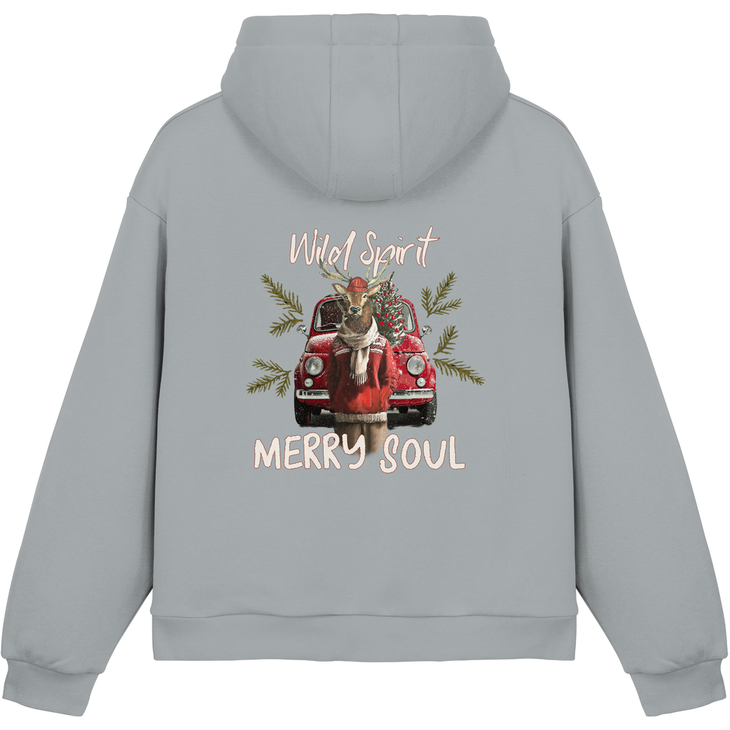Kalli Red X-Mas Fluffy Hoodie - Fluffy Boxcut Hoodie