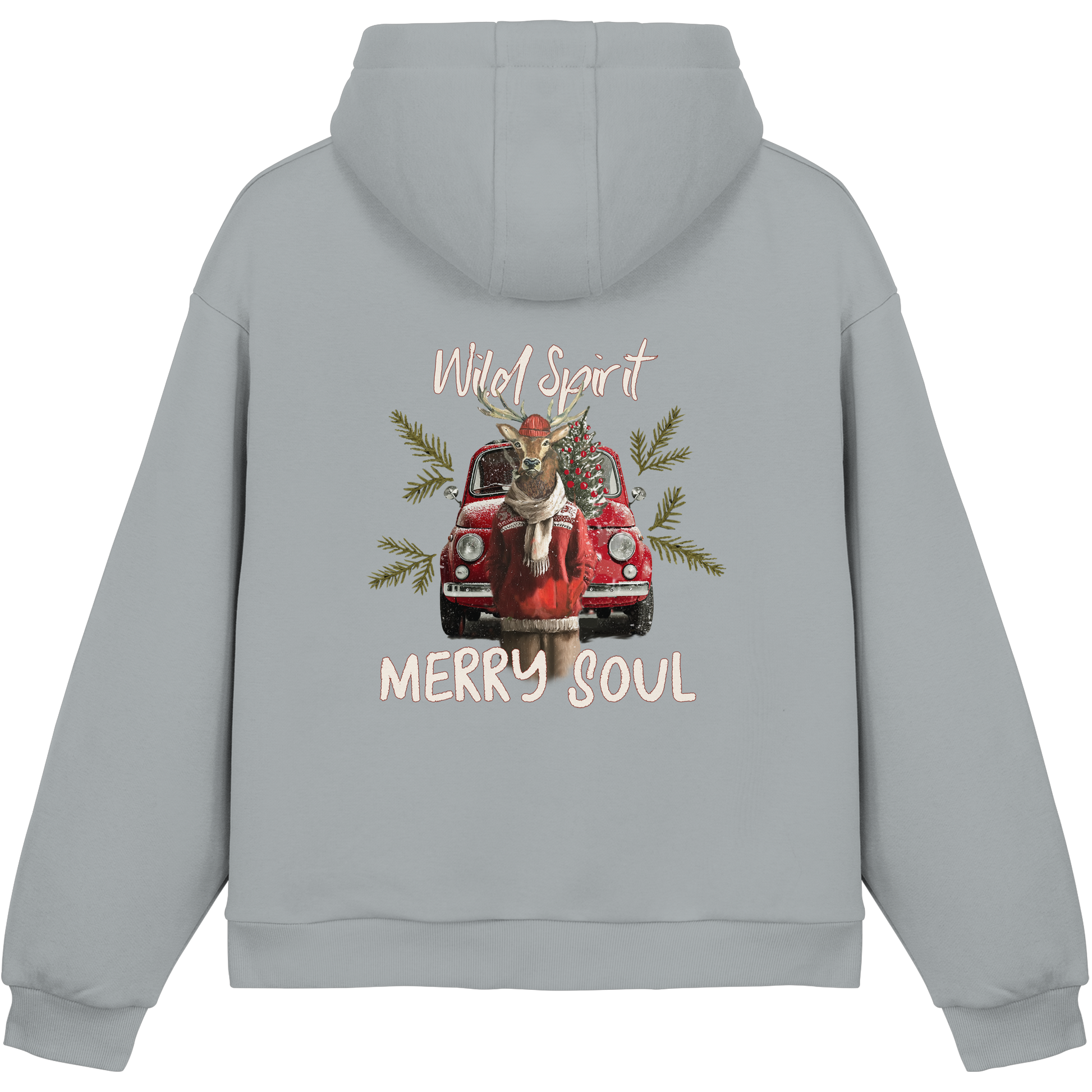 Kalli Red X-Mas Fluffy Hoodie - Fluffy Boxcut Hoodie