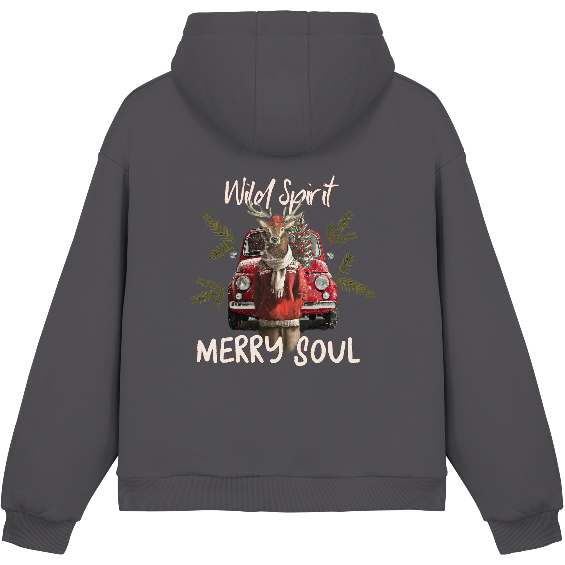 Kalli Red X-Mas Fluffy Hoodie - Fluffy Boxcut Hoodie