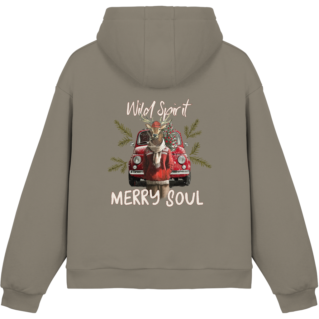 Kalli Red X-Mas Fluffy Hoodie - Fluffy Boxcut Hoodie