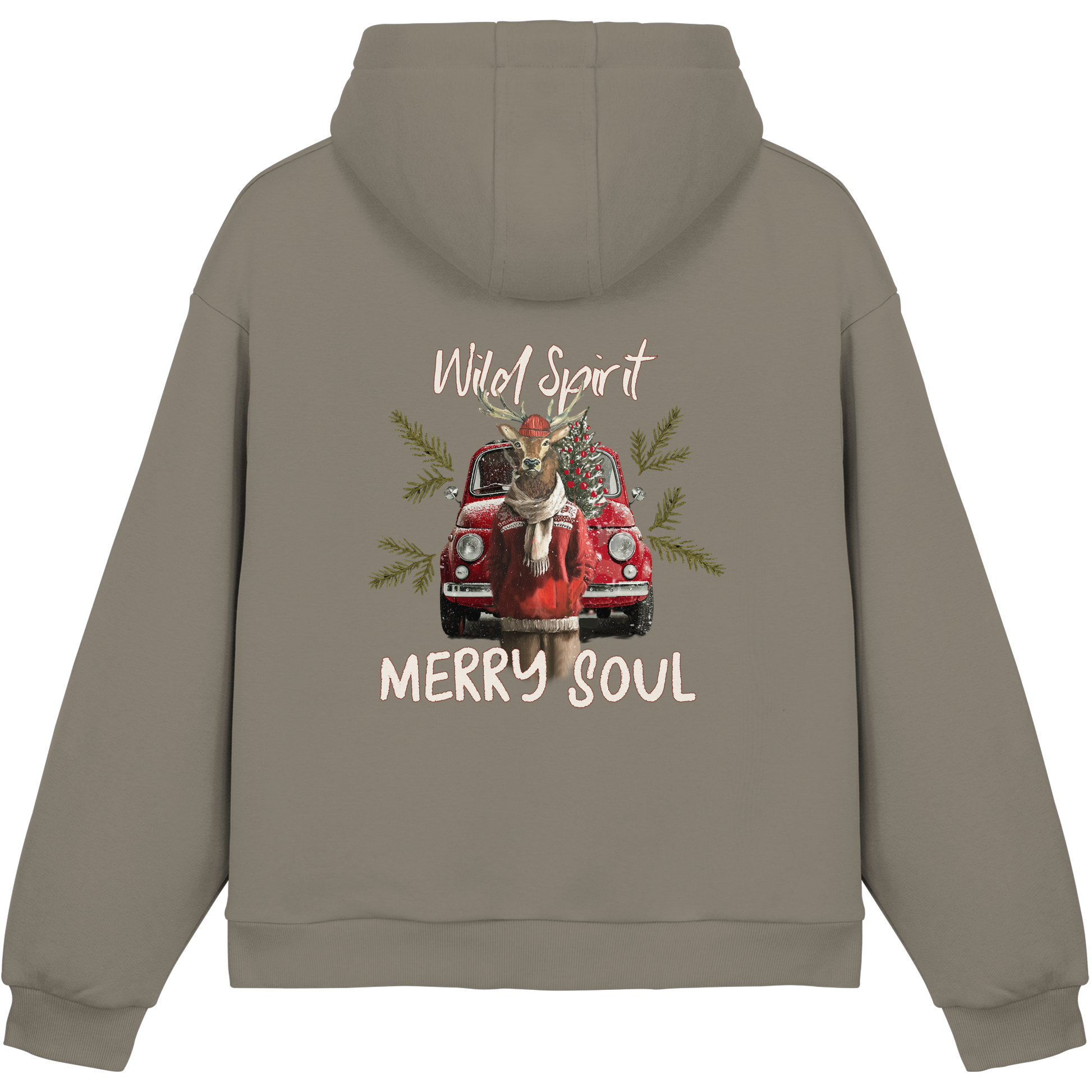 Kalli Red X-Mas Fluffy Hoodie - Fluffy Boxcut Hoodie