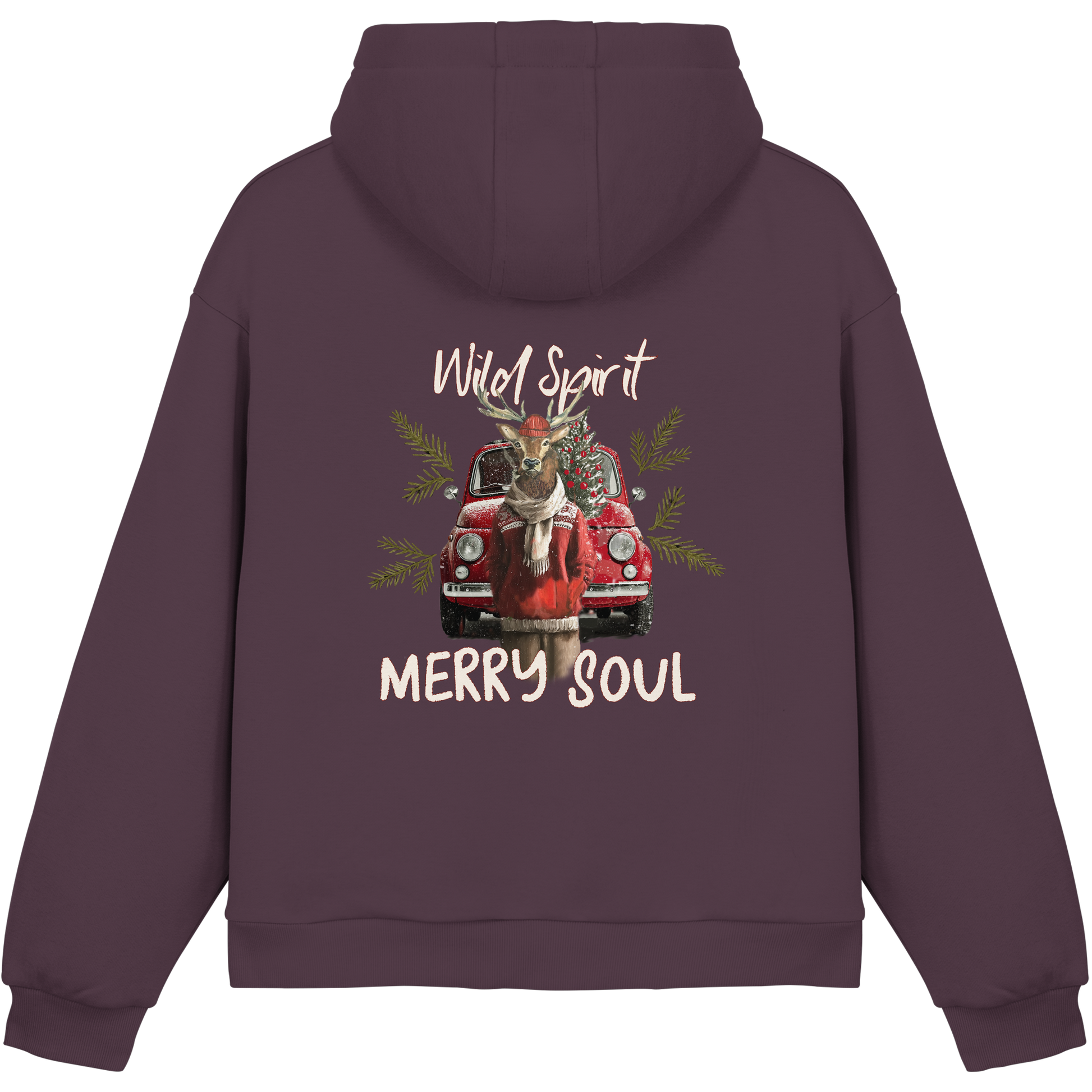 Kalli Red X-Mas Fluffy Hoodie - Fluffy Boxcut Hoodie