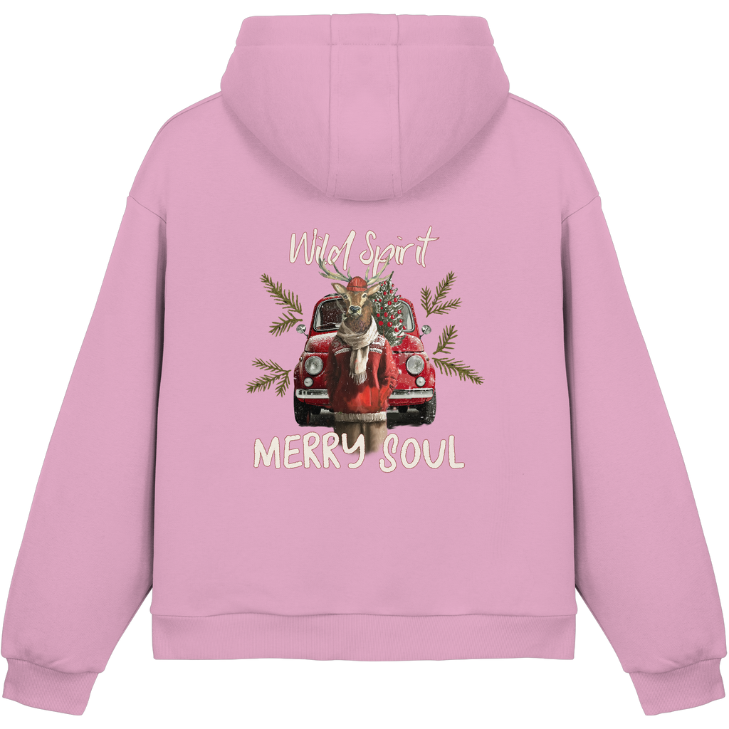 Kalli Red X-Mas Fluffy Hoodie - Fluffy Boxcut Hoodie