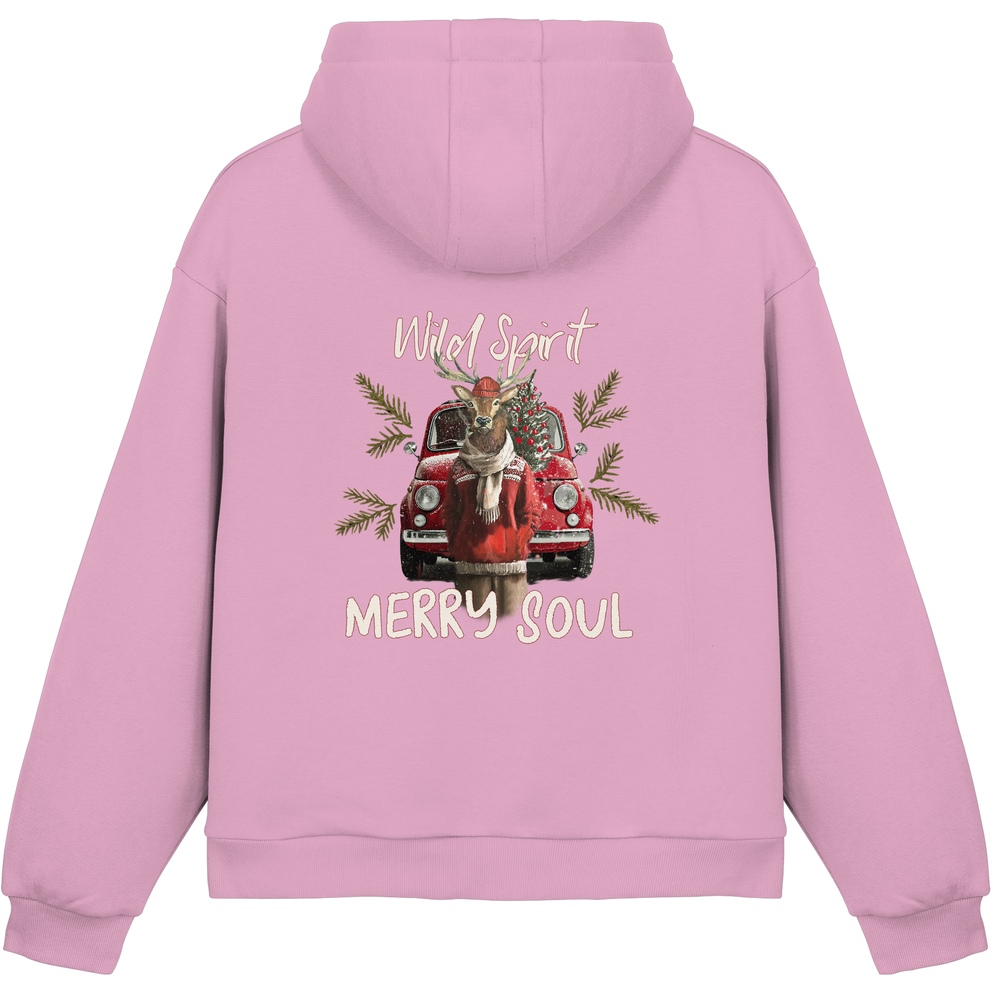 Kalli Red X-Mas Fluffy Hoodie - Fluffy Boxcut Hoodie