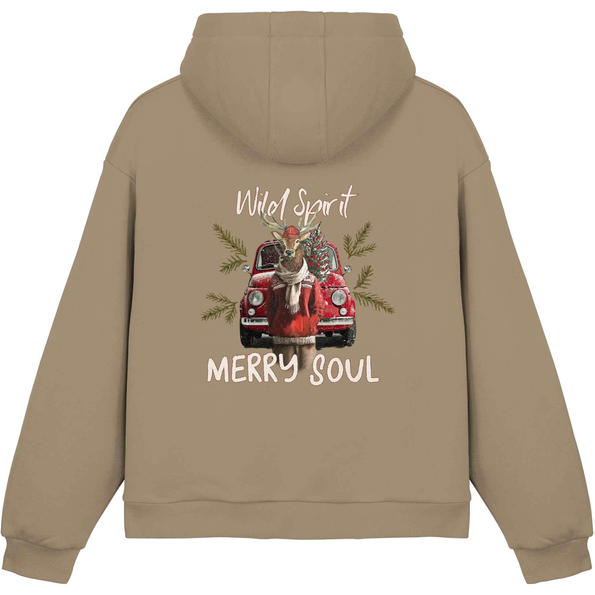 Kalli Red X-Mas Fluffy Hoodie - Fluffy Boxcut Hoodie