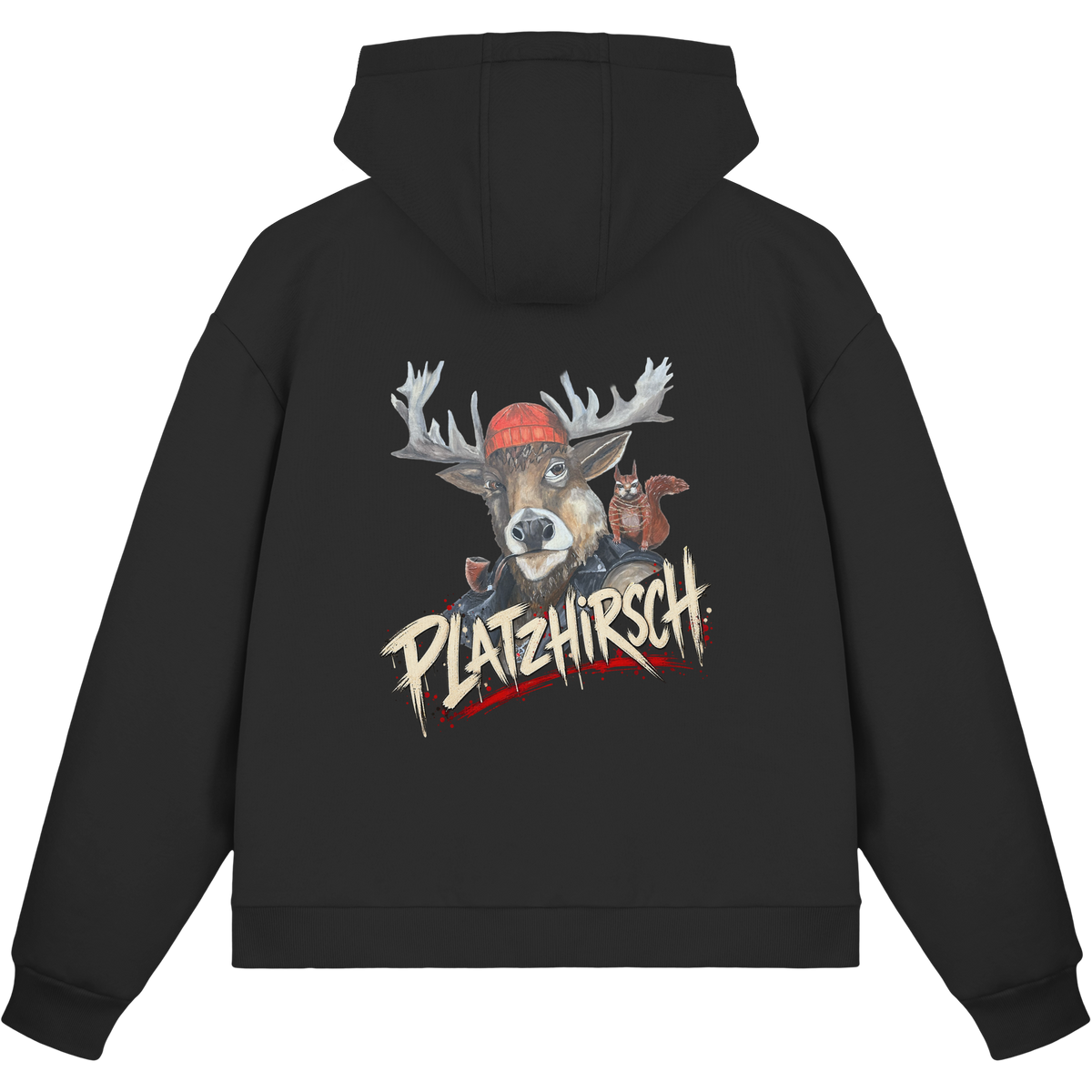 Zipper Hoodie Kalli "Platzhirsch" - Fluffy Boxcut Zipper
