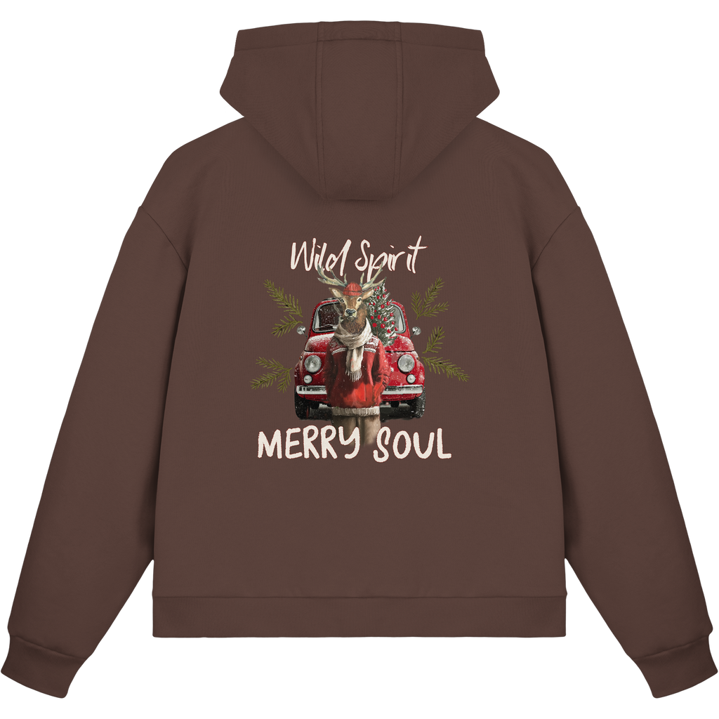 Kalli Red X-Mas Fluffy Zipper - Fluffy Boxcut Zipper