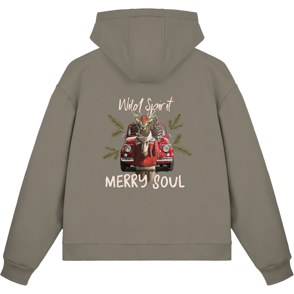 Kalli Red X-Mas Fluffy Zipper - Fluffy Boxcut Zipper