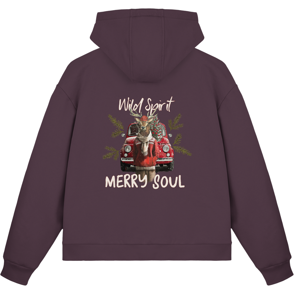 Kalli Red X-Mas Fluffy Zipper - Fluffy Boxcut Zipper