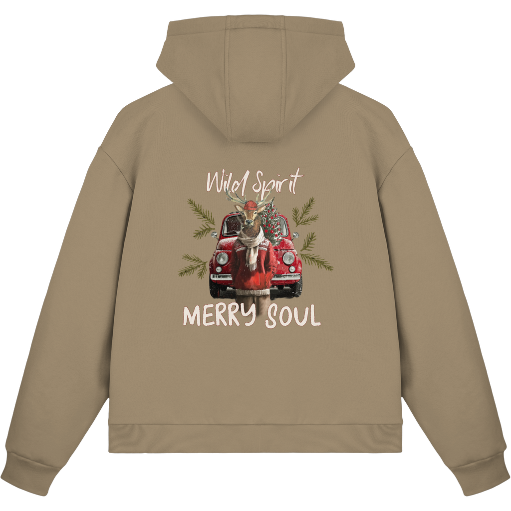 Kalli Red X-Mas Fluffy Zipper - Fluffy Boxcut Zipper