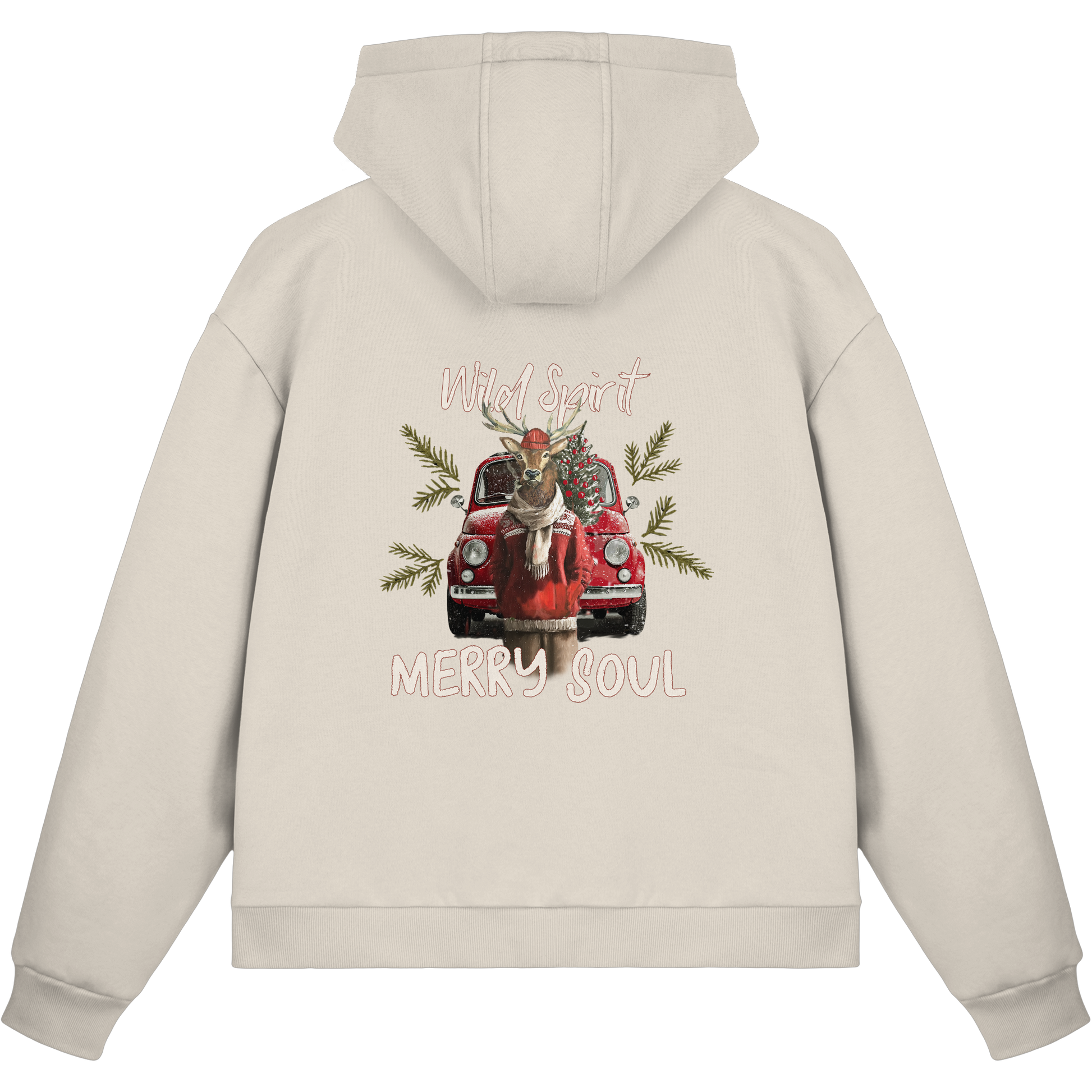 Kalli Red X-Mas Fluffy Zipper - Fluffy Boxcut Zipper