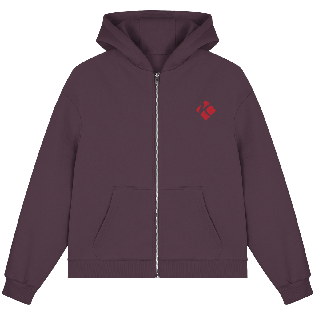 Kalli Red X-Mas Fluffy Zipper - Fluffy Boxcut Zipper