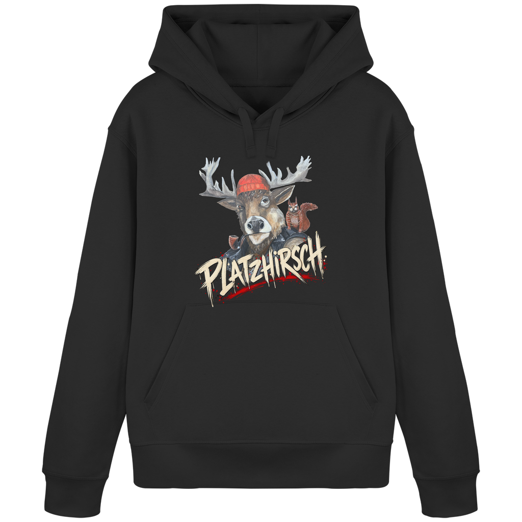 Organic Hoodie Kalli "Platzhirsch" Frontprint - Organic Basic Hoodie