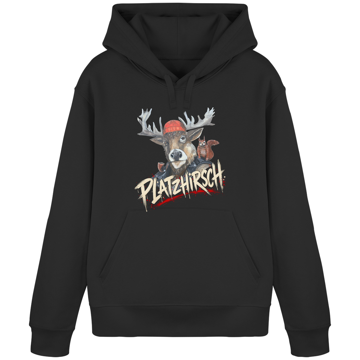 Organic Hoodie Kalli "Platzhirsch" Frontprint - Organic Basic Hoodie