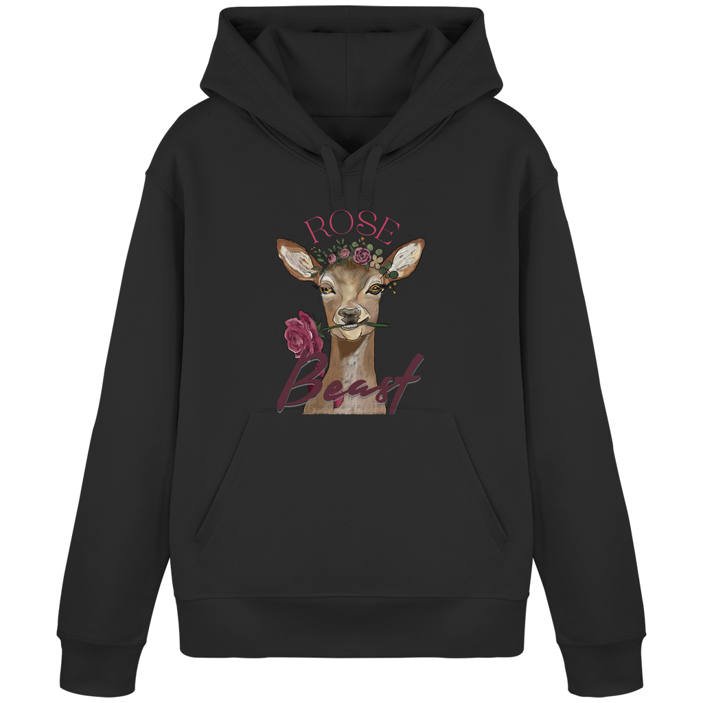Organic Basic Hoodie Kallis "Rose Beast" Frontprint - Organic Basic Hoodie