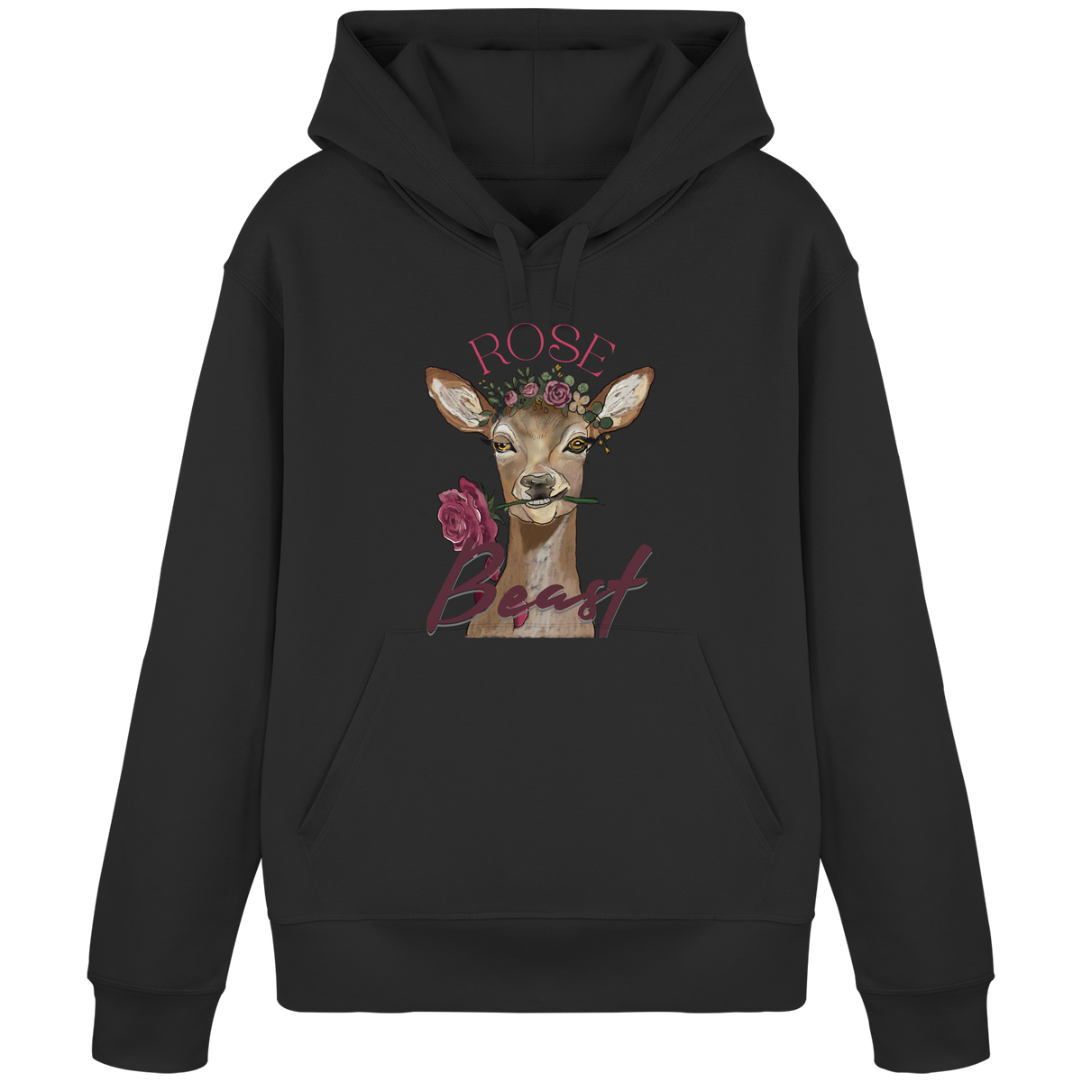 Organic Basic Hoodie Kallis "Rose Beast" Frontprint - Organic Basic Hoodie