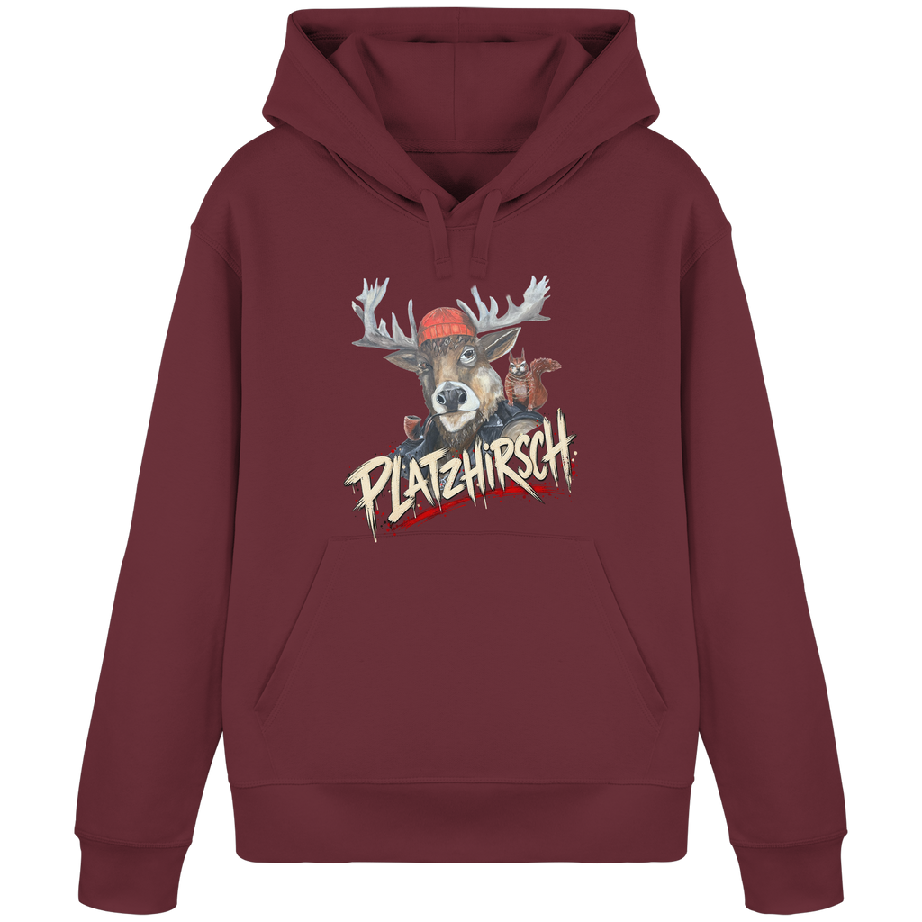 Organic Hoodie Kalli "Platzhirsch" Frontprint - Organic Basic Hoodie
