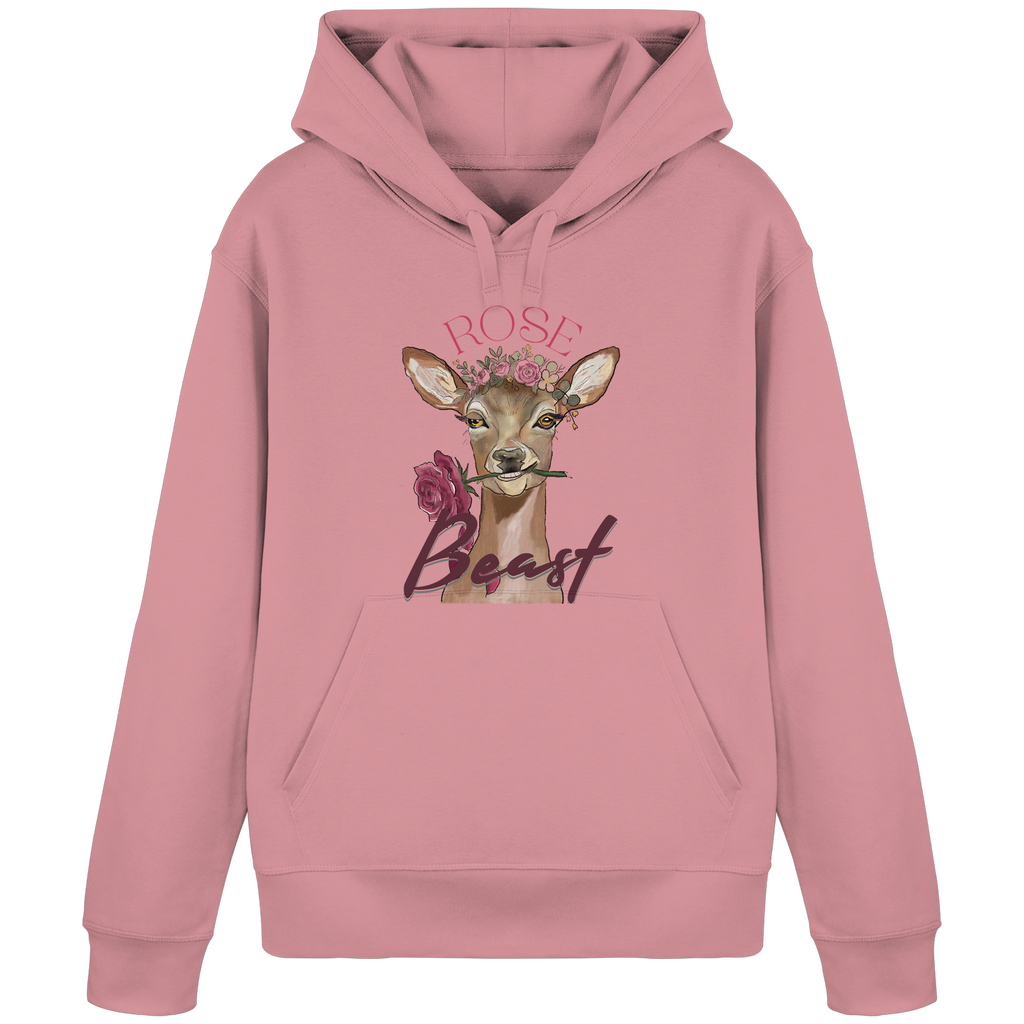 Organic Basic Hoodie Kallis "Rose Beast" (Frontprint) - Organic Basic Hoodie