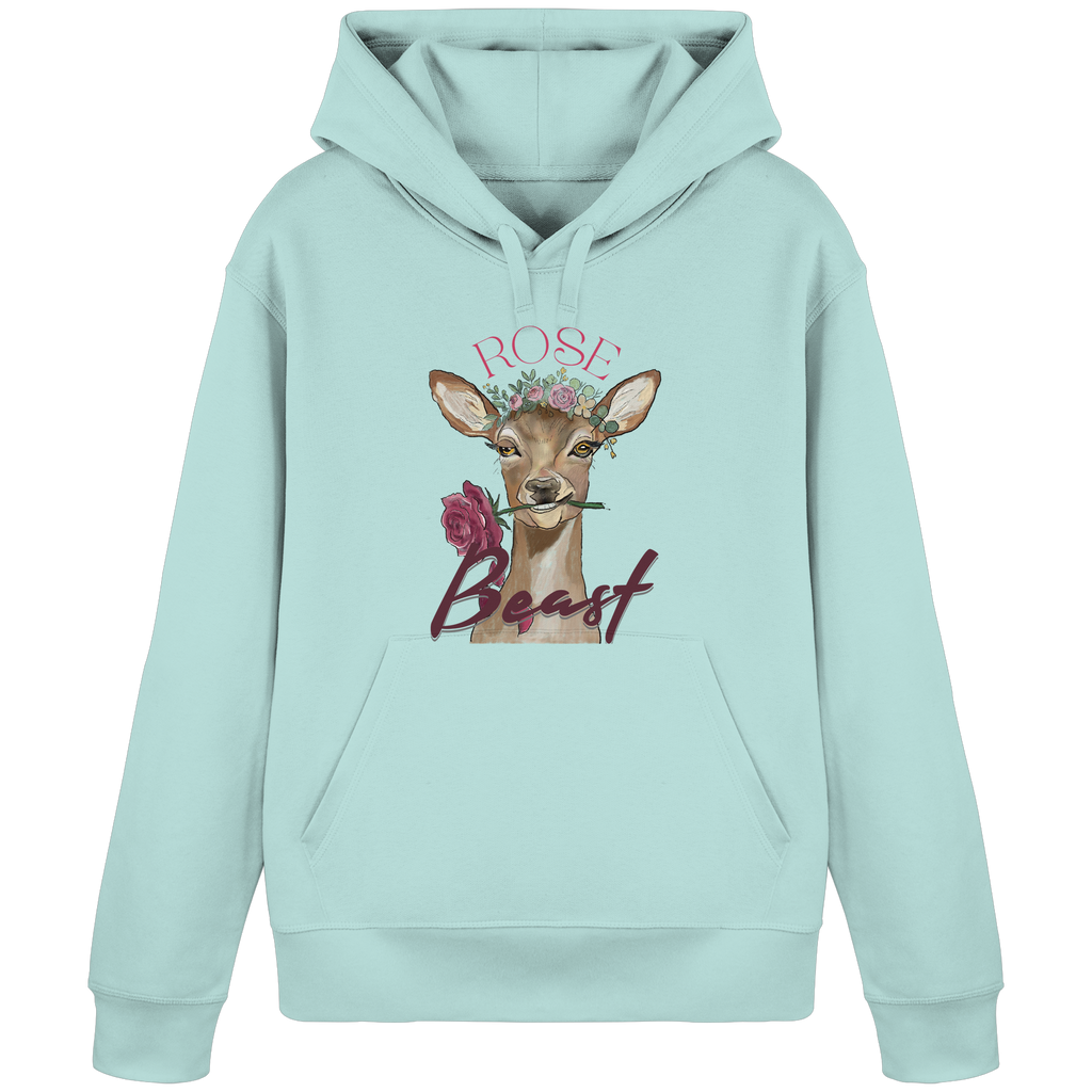 Organic Basic Hoodie Kallis "Rose Beast" Frontprint - Organic Basic Hoodie