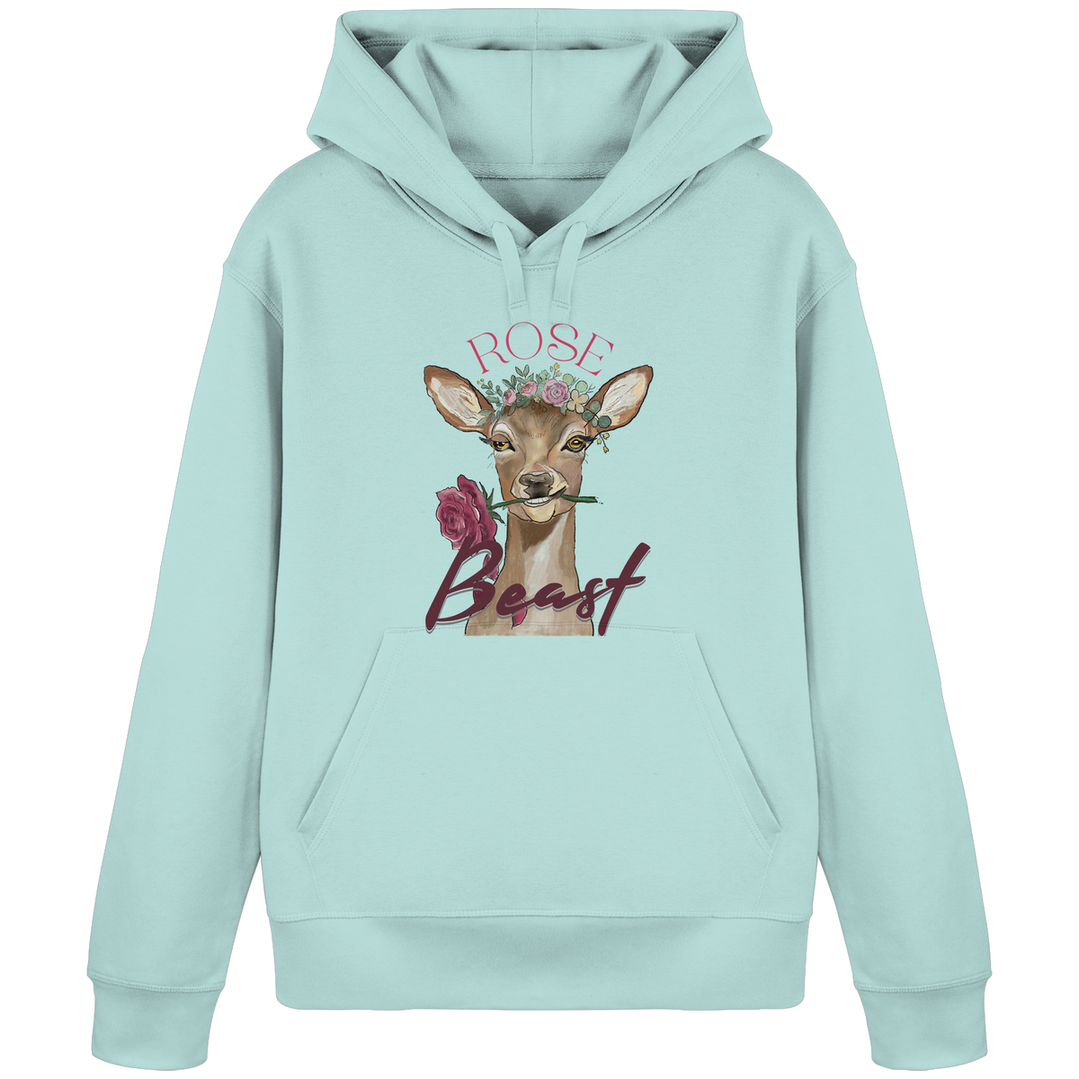 Organic Basic Hoodie Kallis "Rose Beast" Frontprint - Organic Basic Hoodie