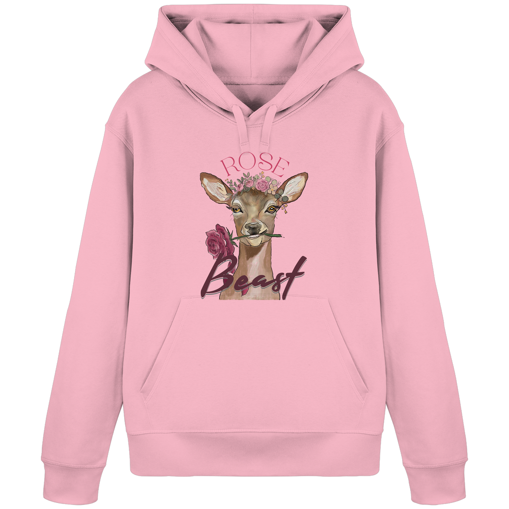 Organic Basic Hoodie Kallis "Rose Beast" (Frontprint) - Organic Basic Hoodie