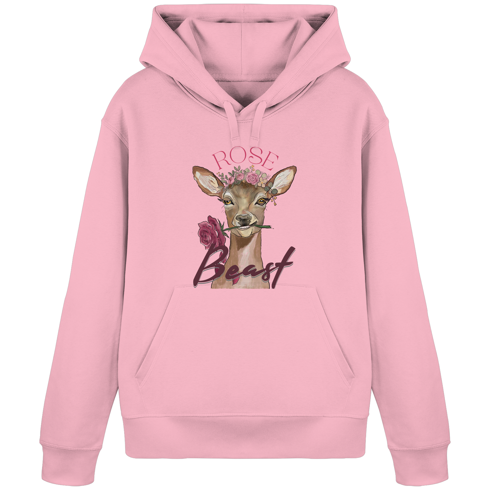 Organic Basic Hoodie Kallis "Rose Beast" (Frontprint) - Organic Basic Hoodie