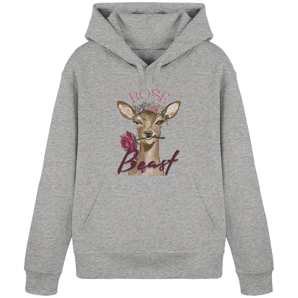 Organic Basic Hoodie Kallis "Rose Beast" (Frontprint) - Organic Basic Hoodie