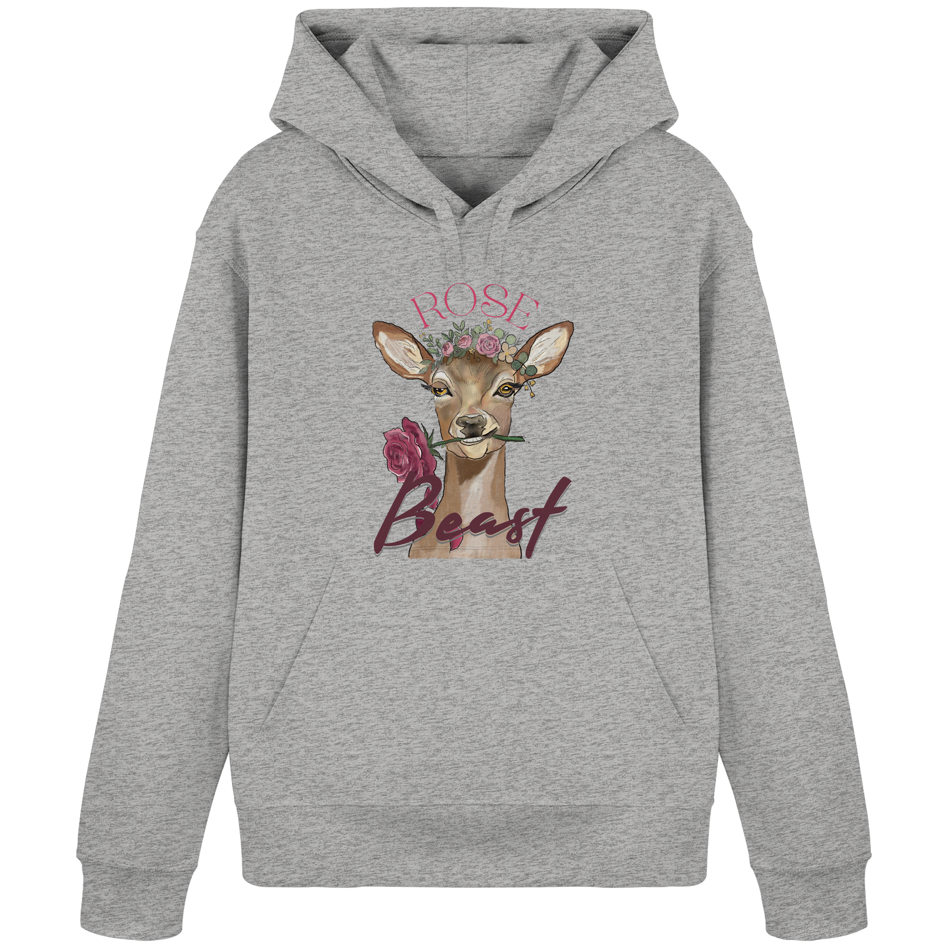 Organic Basic Hoodie Kallis "Rose Beast" (Frontprint) - Organic Basic Hoodie