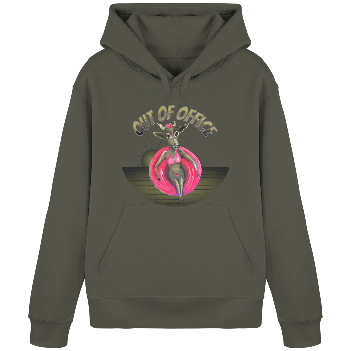 Organic Basic Hoodie "Kalli Sister 2" Out of Office (Frontprint) - Organic Basic Hoodie
