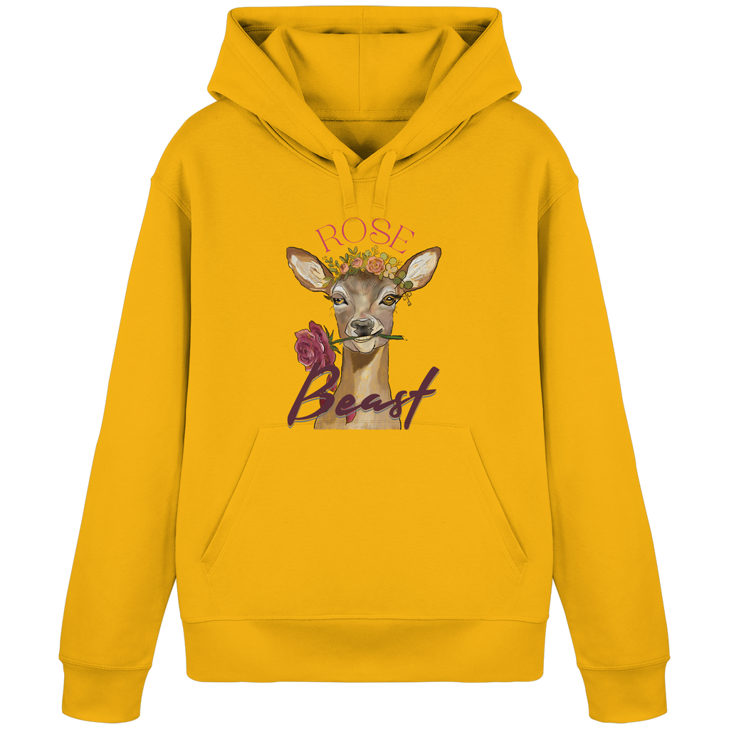 Organic Basic Hoodie Kallis "Rose Beast" (Frontprint) - Organic Basic Hoodie