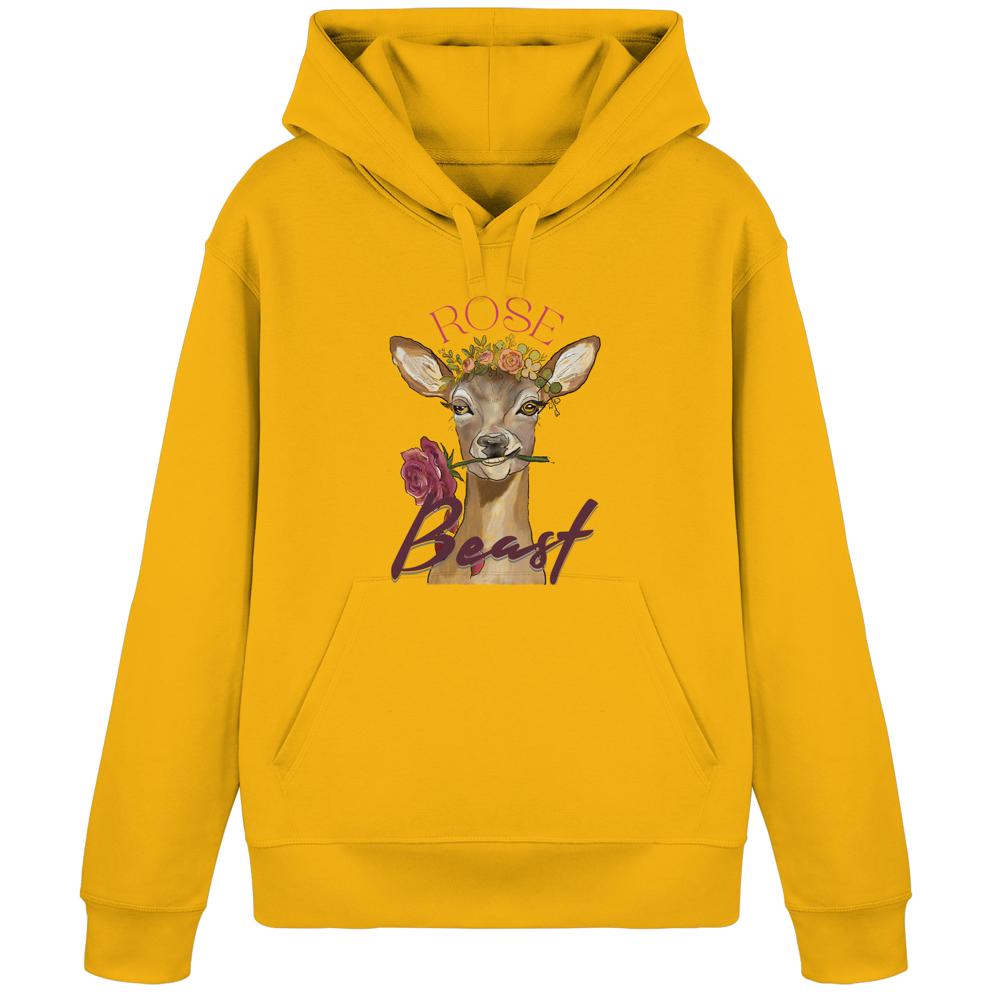 Organic Basic Hoodie Kallis "Rose Beast" (Frontprint) - Organic Basic Hoodie
