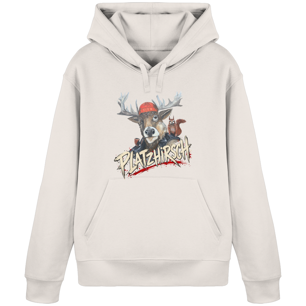 Organic Hoodie Kalli "Platzhirsch" Frontprint - Organic Basic Hoodie