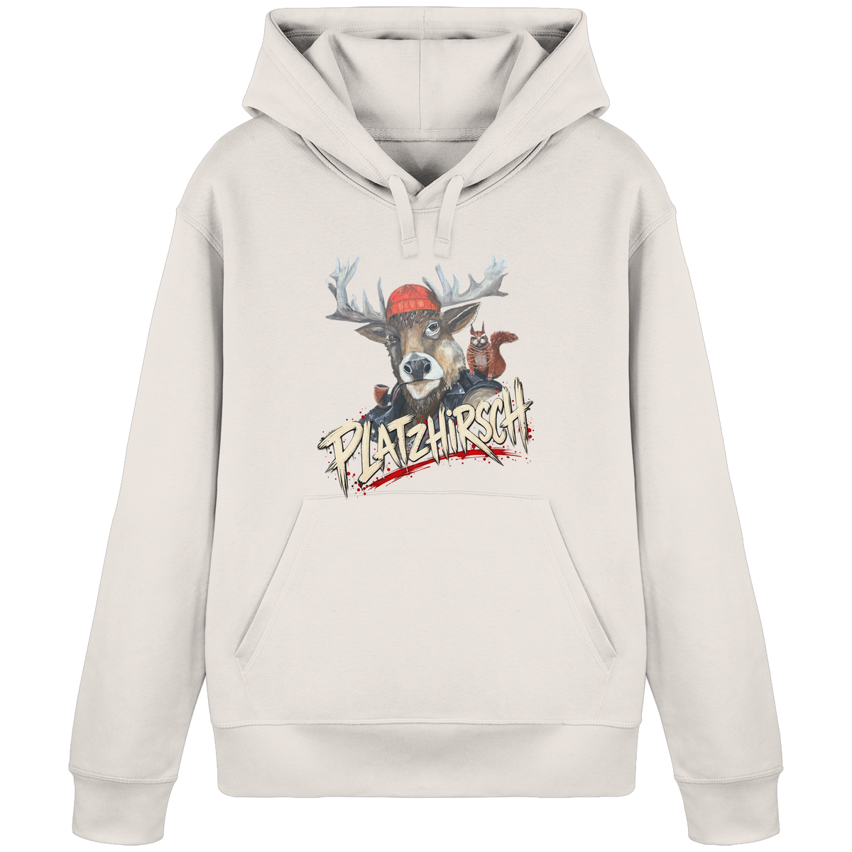 Organic Hoodie Kalli "Platzhirsch" Frontprint - Organic Basic Hoodie