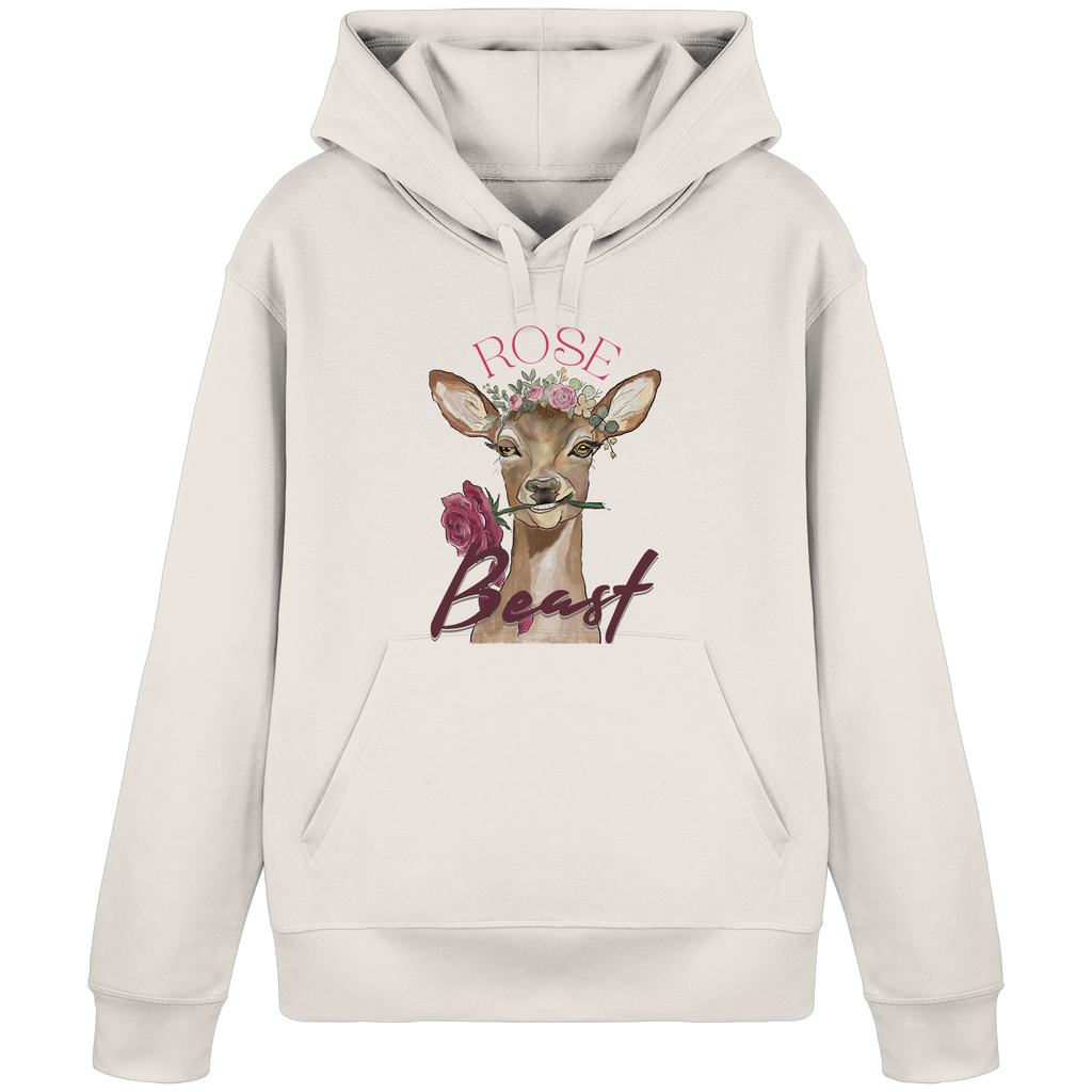 Organic Basic Hoodie Kallis "Rose Beast" Frontprint - Organic Basic Hoodie