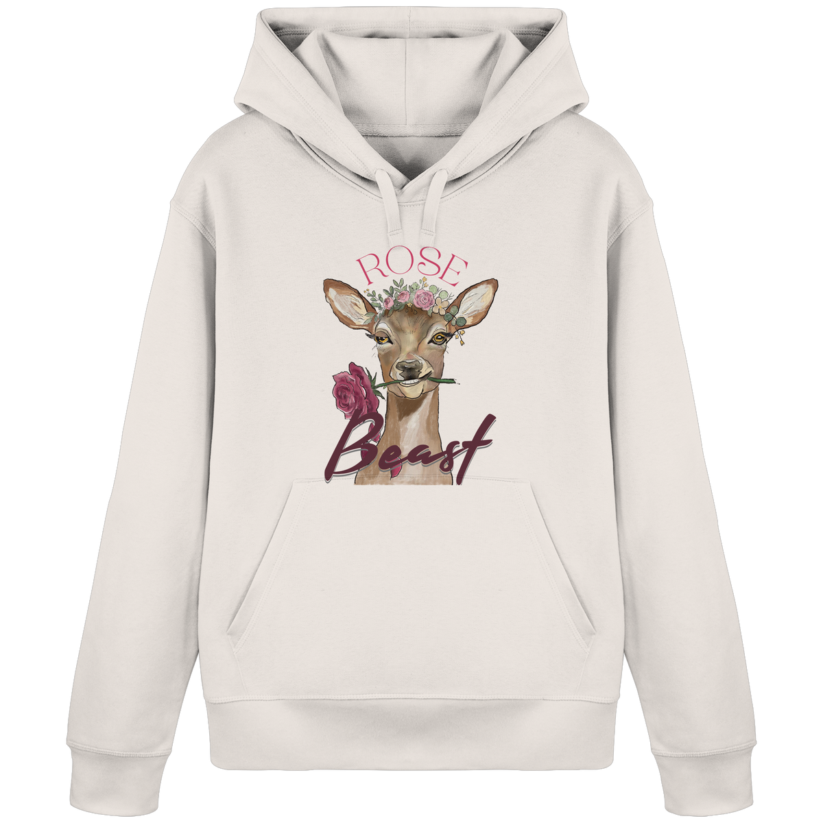 Organic Basic Hoodie Kallis "Rose Beast" Frontprint - Organic Basic Hoodie