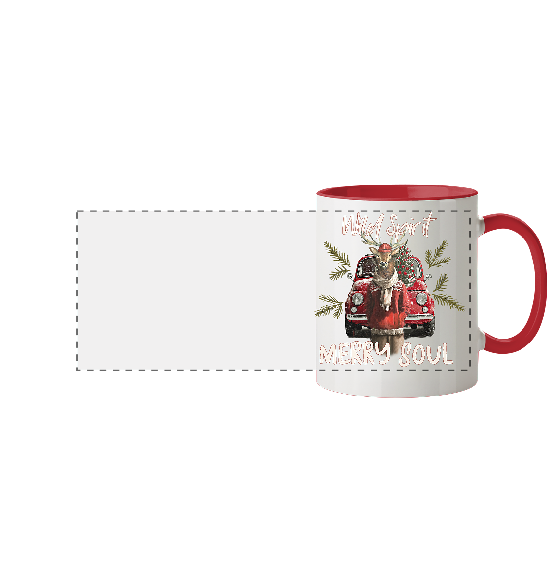 Kalli Red X-Mas Mug - Panorama Mug Two-tone