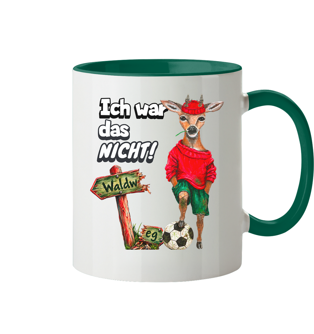 Keramikbecher zweifarbig "Kalli Young" Ich war das nicht! - Tasse zweifarbig