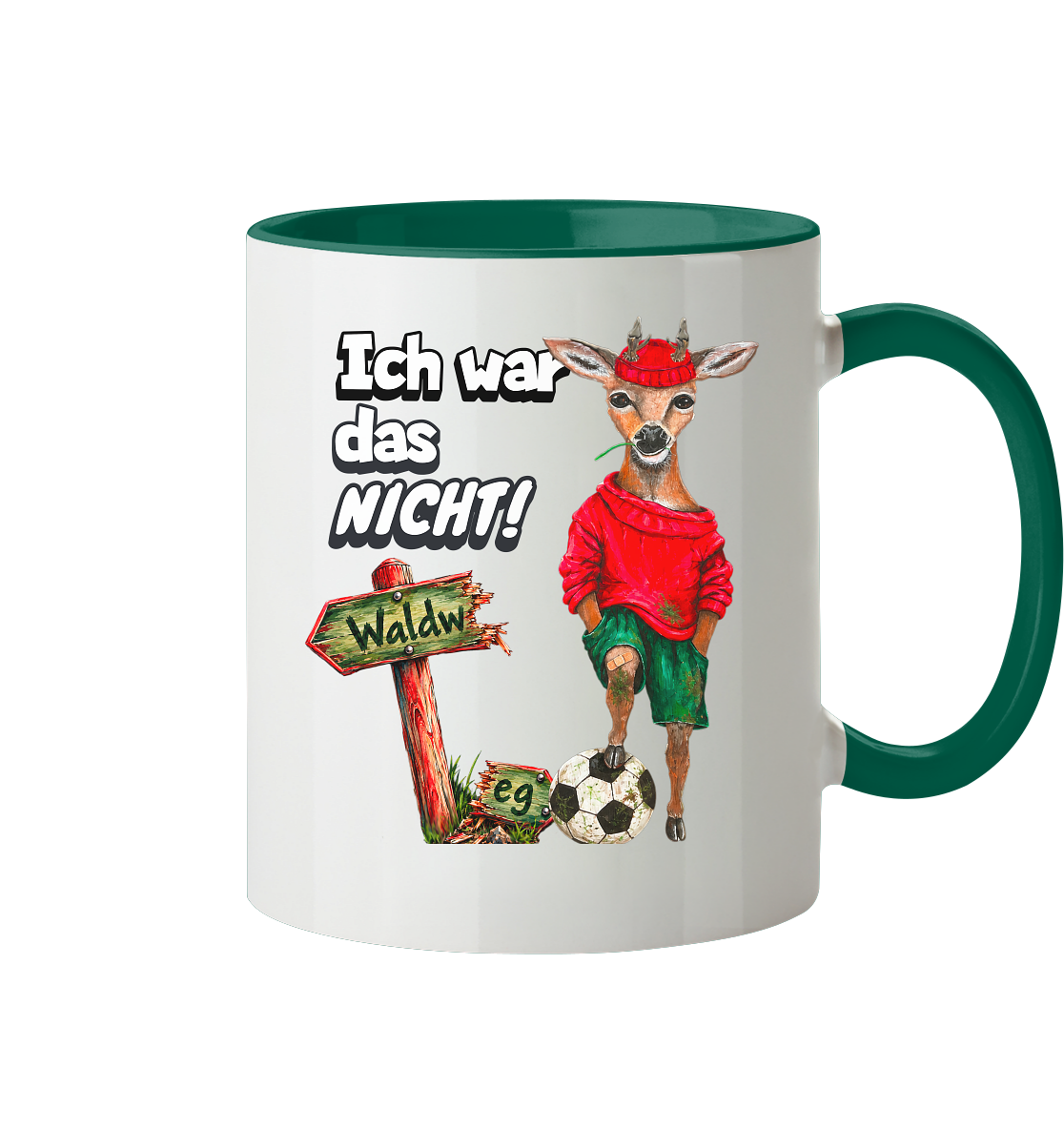 Keramikbecher zweifarbig "Kalli Young" Ich war das nicht! - Tasse zweifarbig