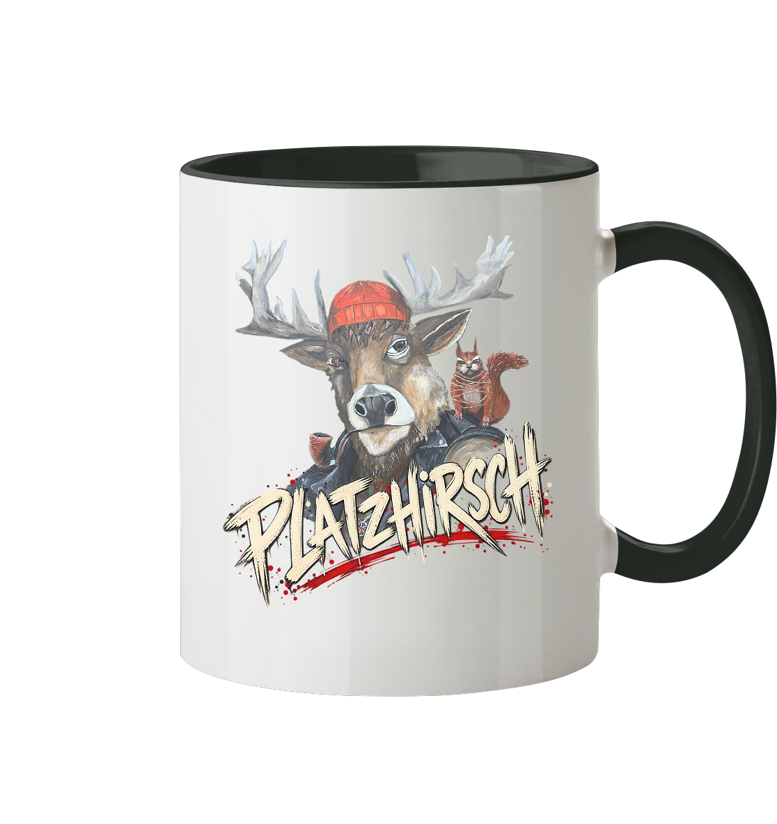 Keramikbecher Kalli "Platzhirsch" - Tasse zweifarbig