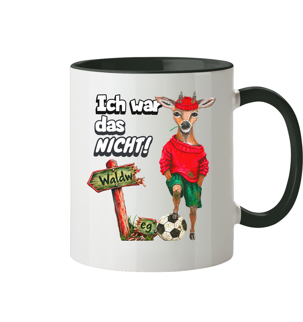 Keramikbecher zweifarbig "Kalli Young" Ich war das nicht! - Tasse zweifarbig