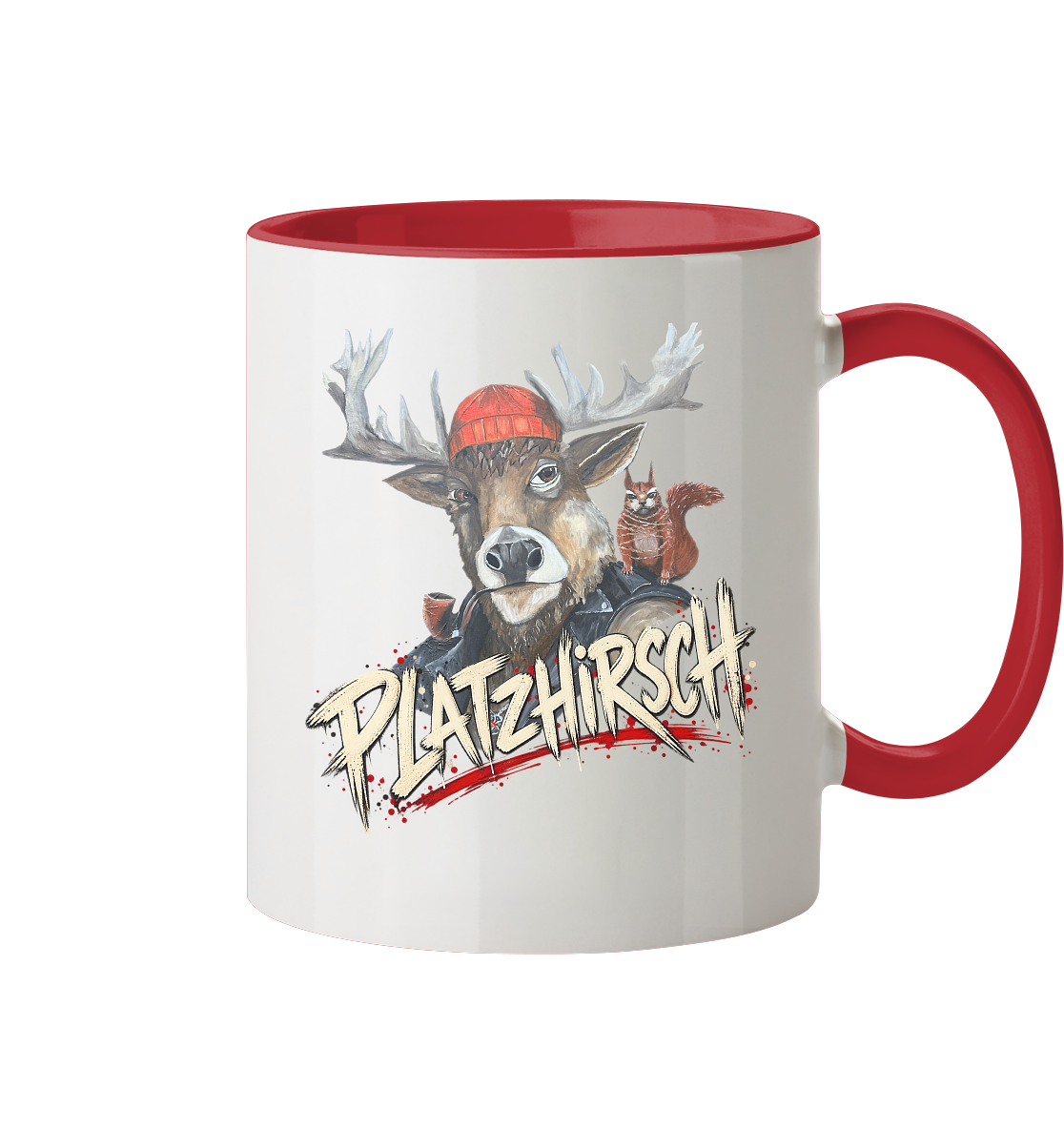 Keramikbecher Kalli "Platzhirsch" - Tasse zweifarbig