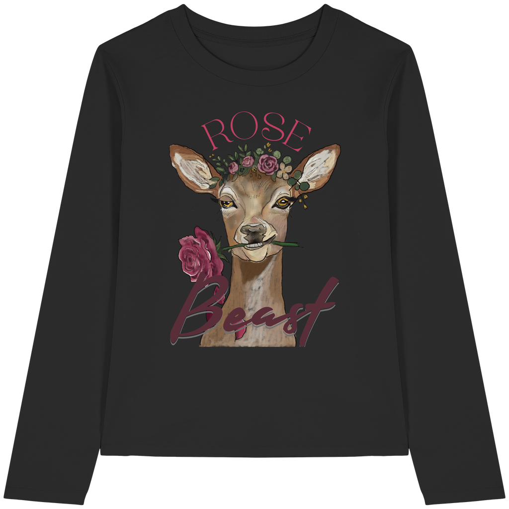 Organic Longleeve "Rose Beast" (Frontprint) - Womens Organic Longsleeve T-Shirt