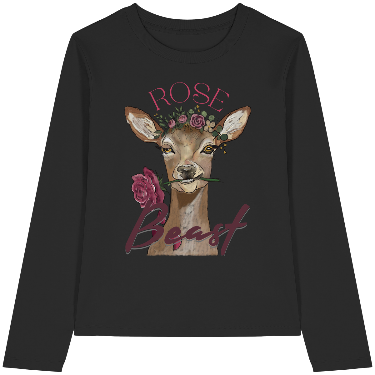 Organic Longleeve "Rose Beast" (Frontprint) - Womens Organic Longsleeve T-Shirt