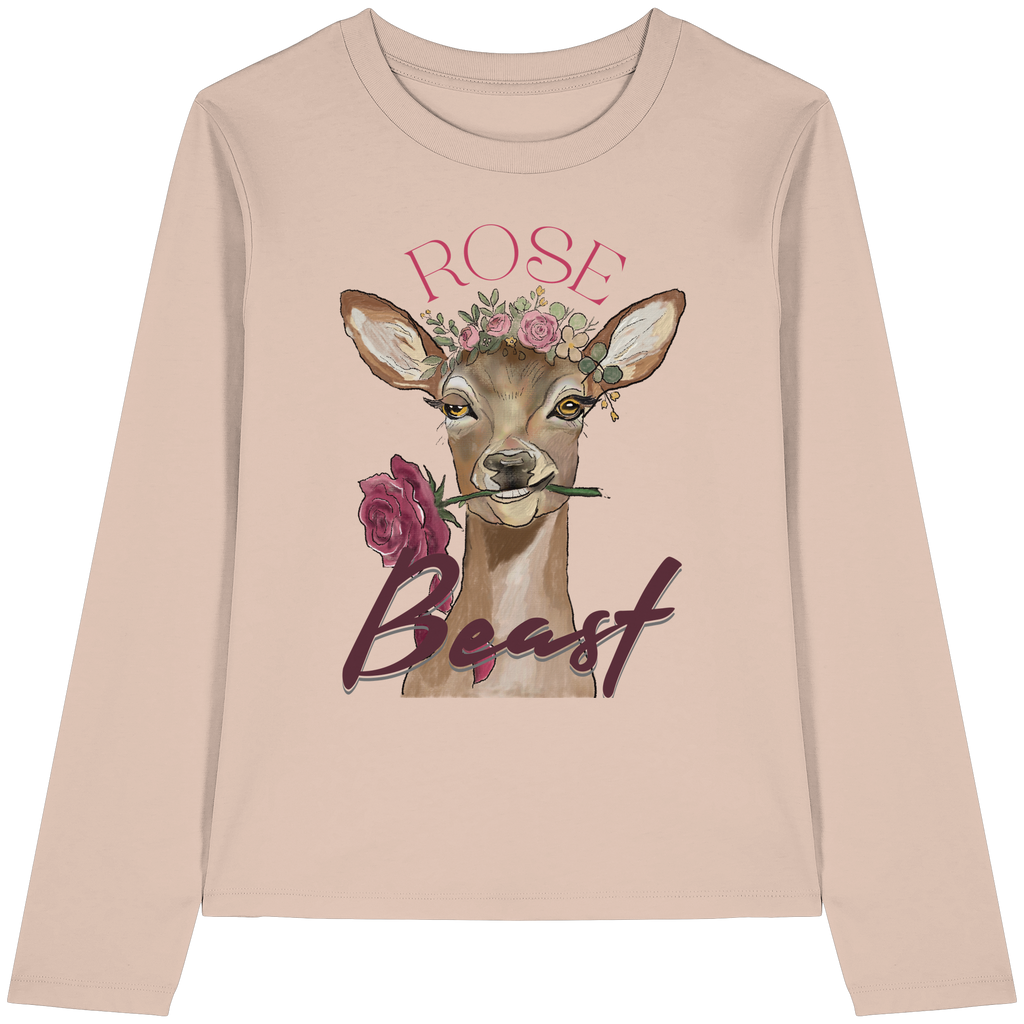 Organic Longleeve "Rose Beast" (Frontprint) - Womens Organic Longsleeve T-Shirt