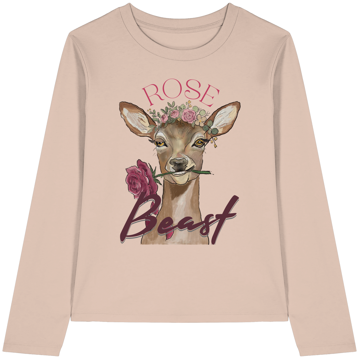 Organic Longleeve "Rose Beast" (Frontprint) - Womens Organic Longsleeve T-Shirt