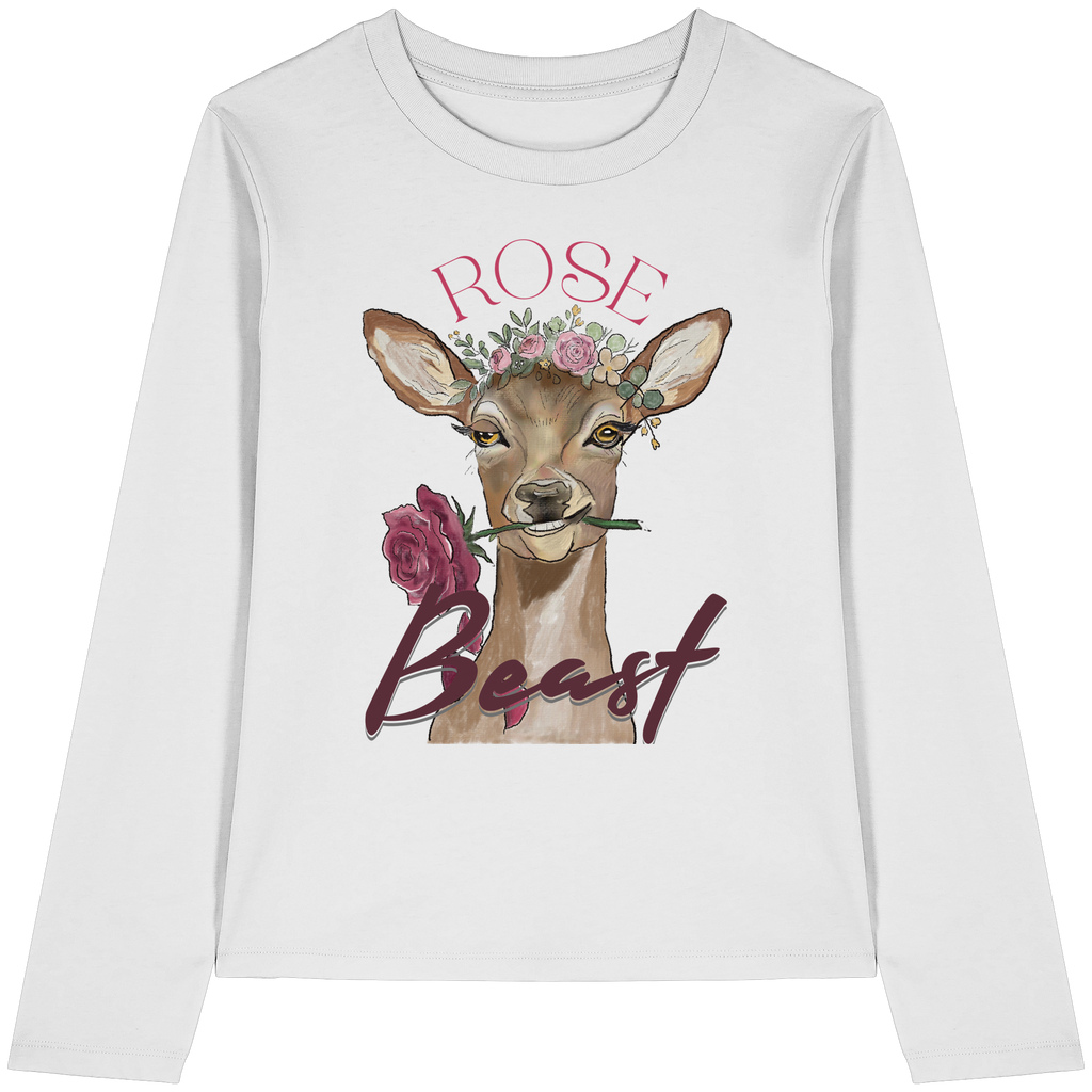 Organic Longleeve "Rose Beast" (Frontprint) - Womens Organic Longsleeve T-Shirt