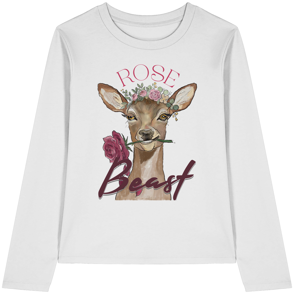 Organic Longleeve "Rose Beast" (Frontprint) - Womens Organic Longsleeve T-Shirt