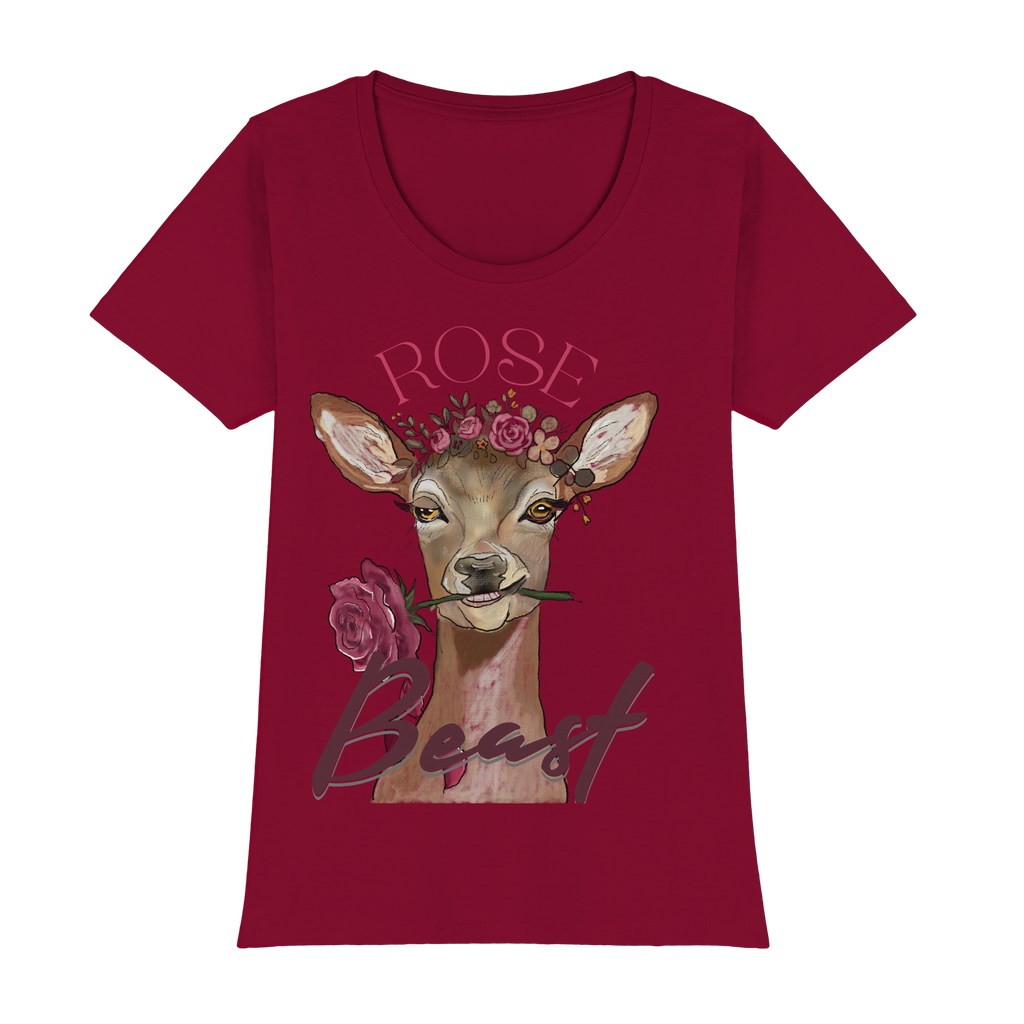 Bio T-Shirt Kallis Rose Beast (Frontprint) - Womens Premium Classic T-Shirt